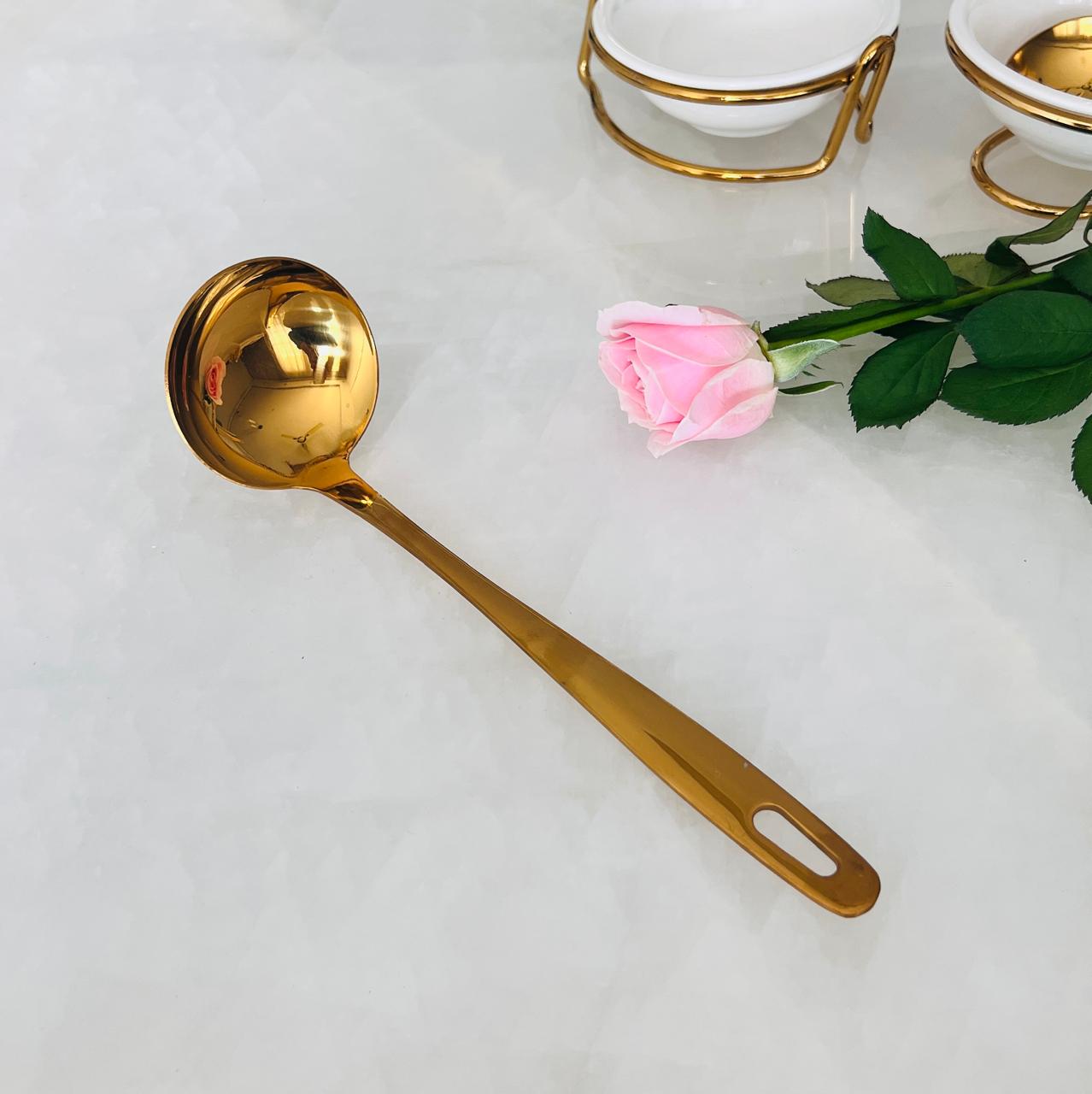 Serving Spoon & Ladle |10 inch | 1 Medium piece - Stainless Steel Kadchi - Image 3