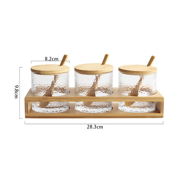 Household Kitchen Glass Seasoning Box Bamboo Lid Seasoning Bottle - Image 6