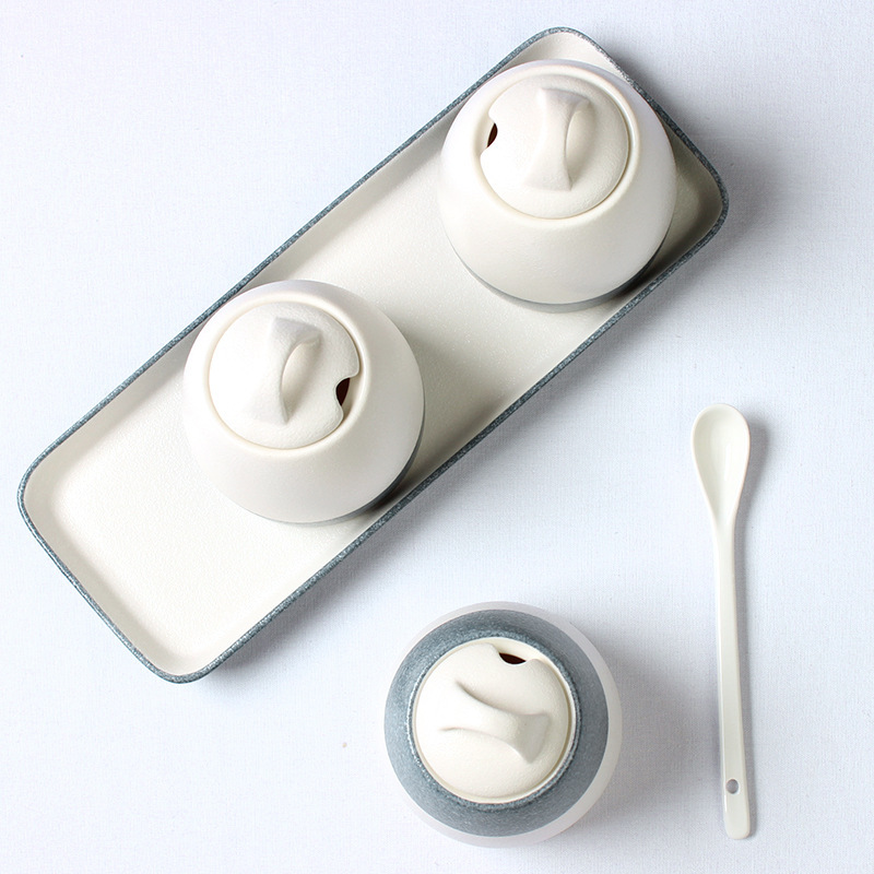 Ceramic Seasoning Pot Set Seasoning Bottle Countertop Chili Vinegar Soy Sauce Seasoning Pot - Image 3