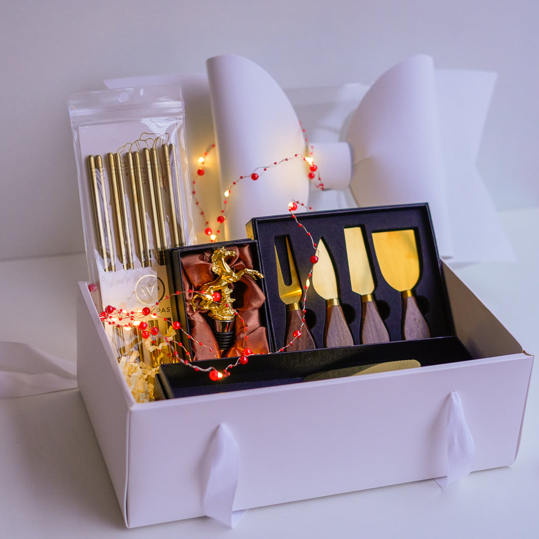 Wine & Cheese Gift Hamper in a Bow Box – 4 Curated Sets - Image 4