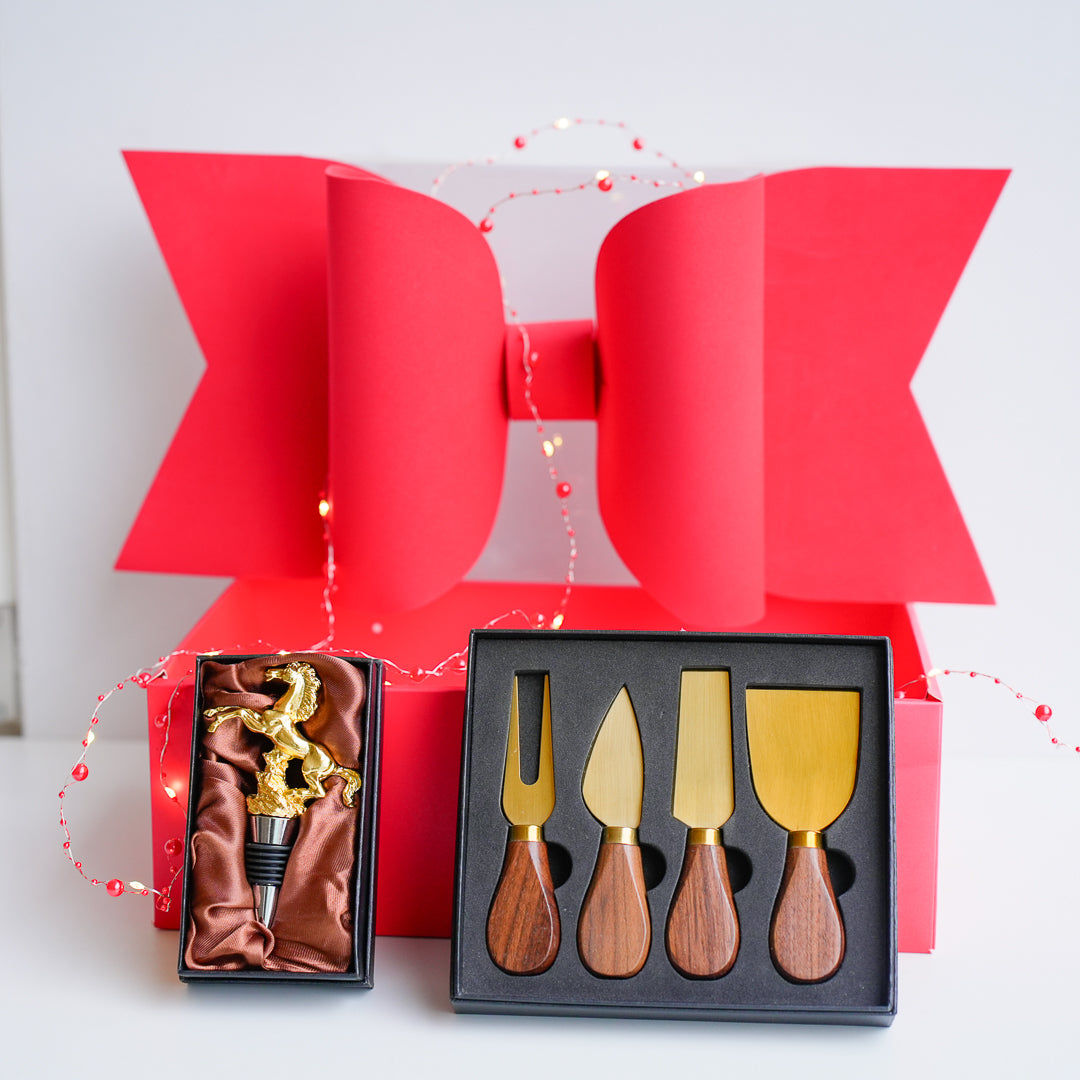 Wine & Cheese Gift Hamper in a Bow Box – 4 Curated Sets - Image 5
