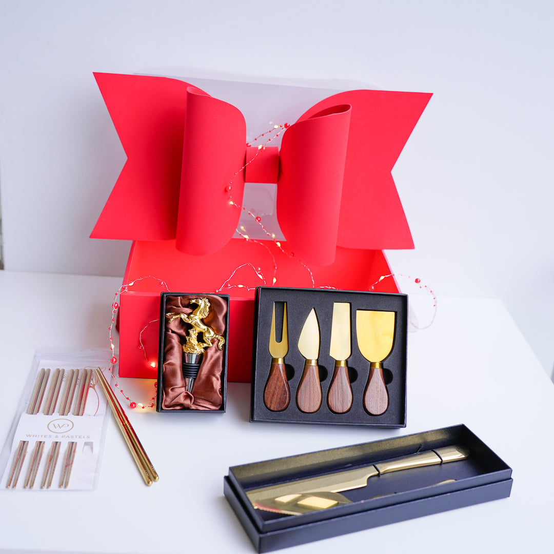 Wine & Cheese Gift Hamper in a Bow Box – 4 Curated Sets - Image 7