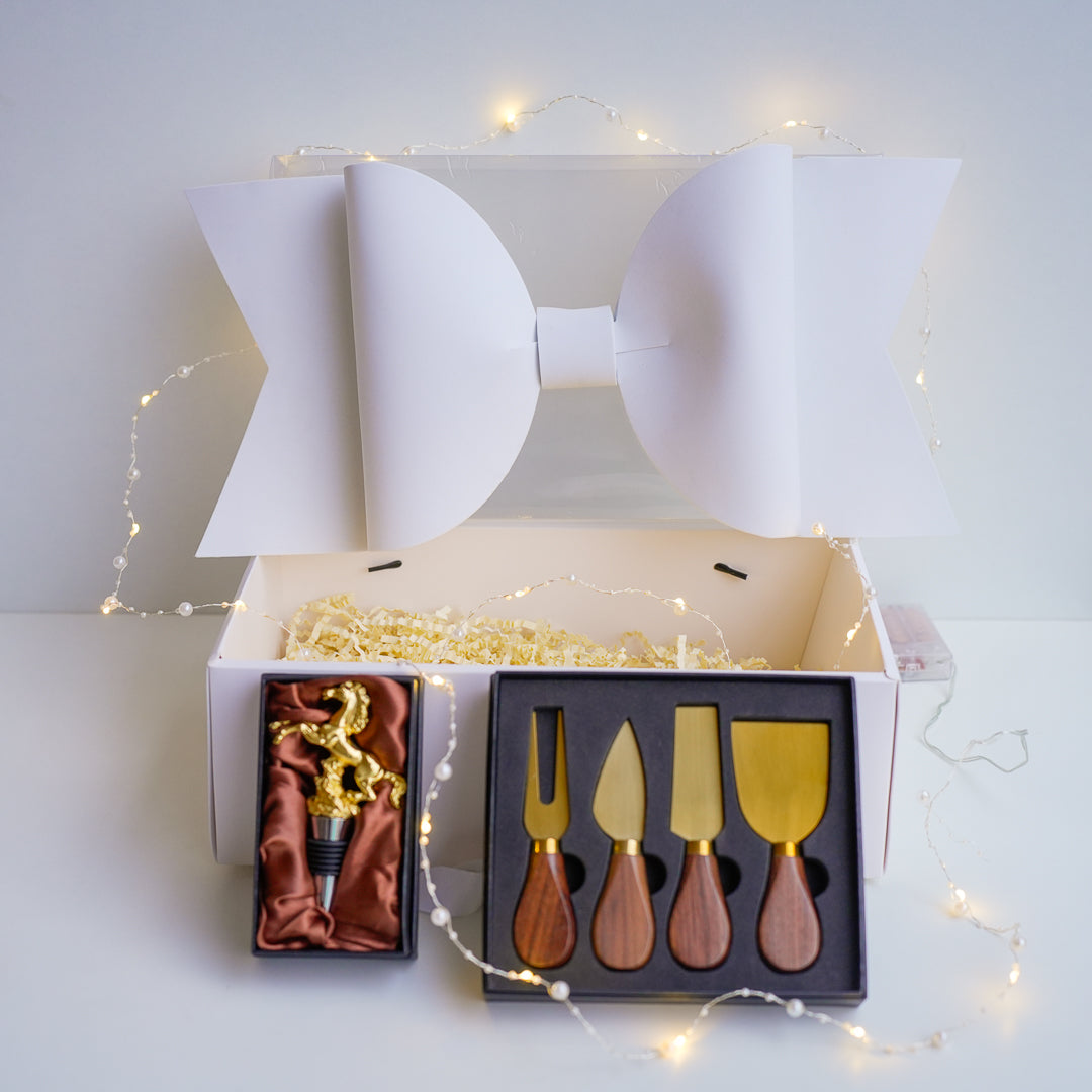 Wine & Cheese Gift Hamper in a Bow Box – 4 Curated Sets - Image 10