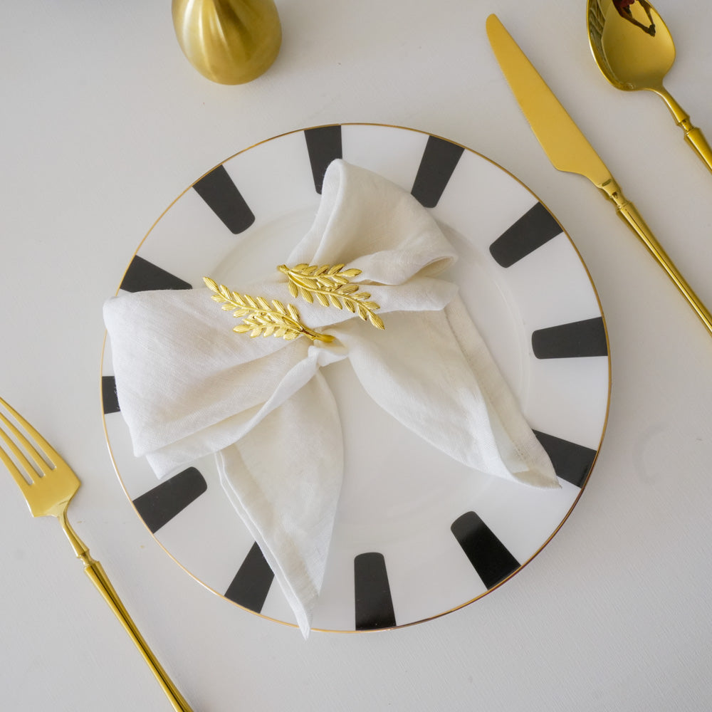 Gold Napkin Rings – Leaf Design - Set of 4, 6, or 8 (Elegant Metal Napkin Holders for Table Decor) - Image 2