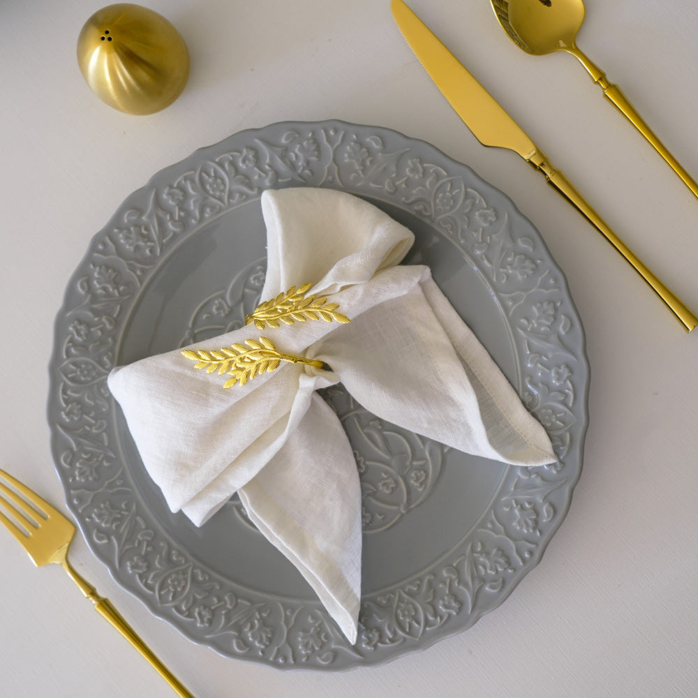 Gold Napkin Rings – Leaf Design - Set of 4, 6, or 8 (Elegant Metal Napkin Holders for Table Decor) - Image 3