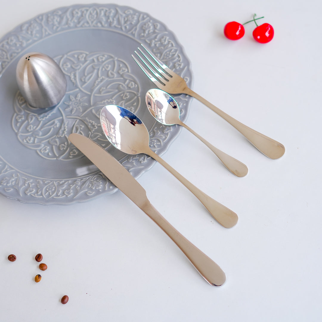 Cutlery Set - 304 Stainless Steel - Set of 24 - Silver - Image 8