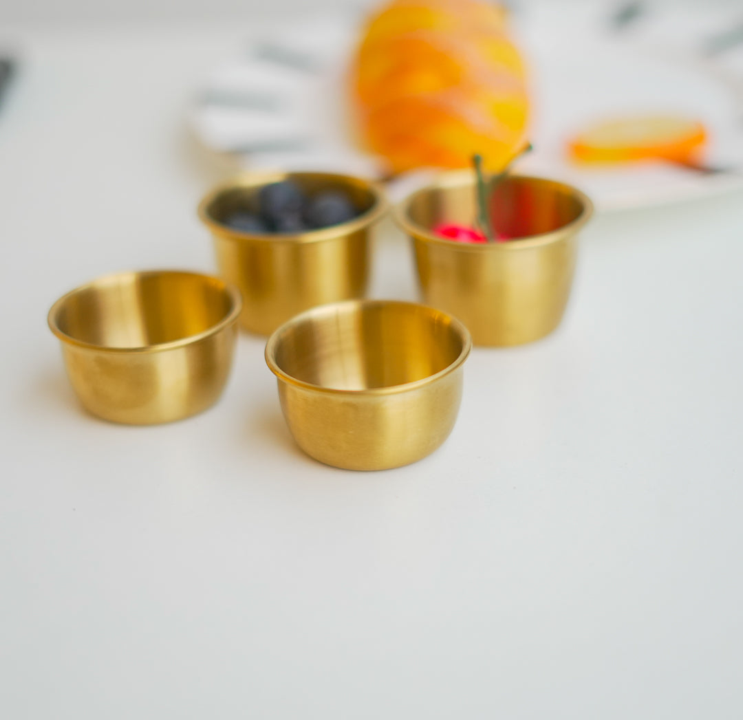 Set of 2 Stainless Steel Dip Bowls with Lids – 40ml & 70ml | Gold & Silver Finish - Image 13
