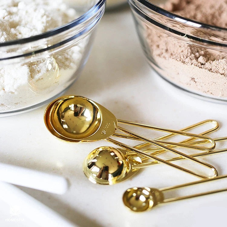 Set of 4 Measuring Spoons - Gold or Silver - Image 2