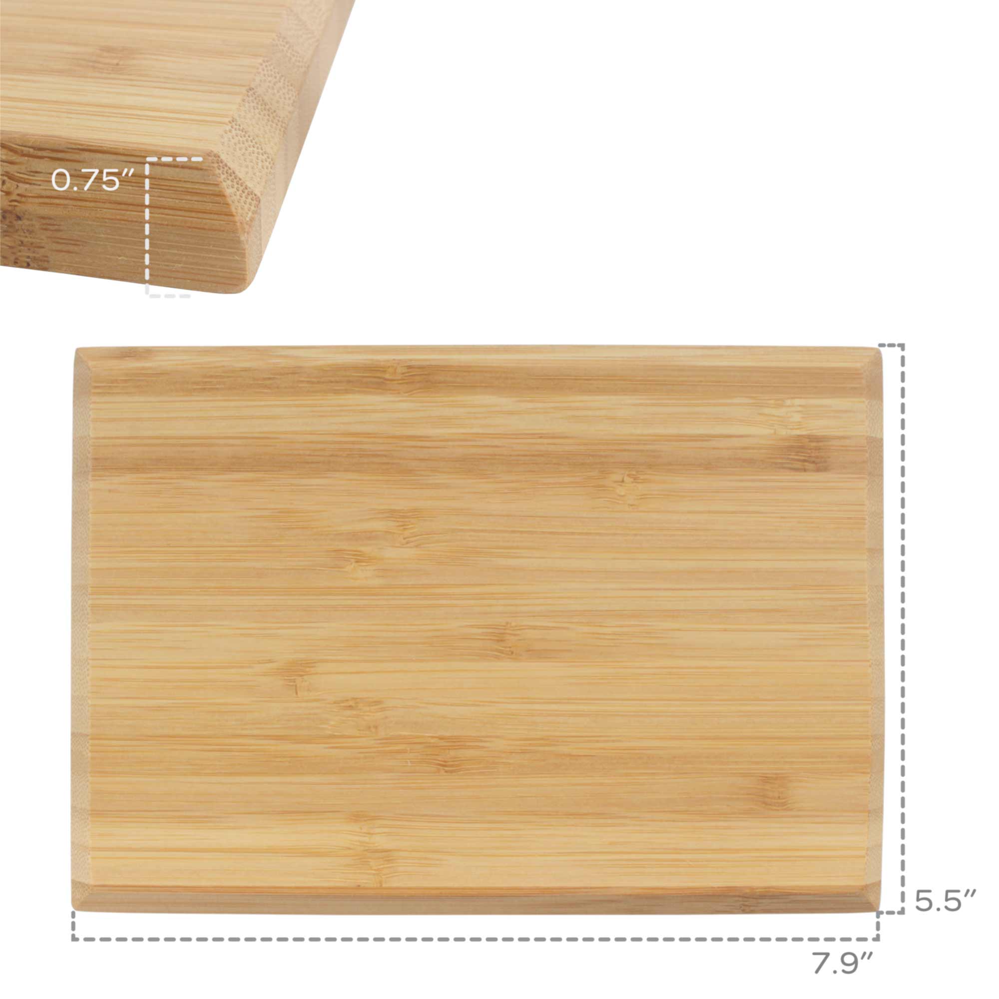Bamboo Cutting Board with Chamfered Edge - 7.9" x 5.5" x 0.75" - Image 4