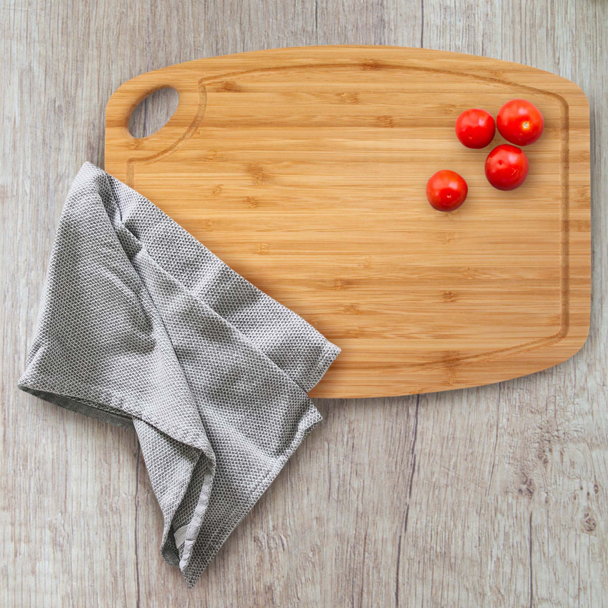 Vertical Cut Bamboo Cutting Board with Hanging Hole 11.75" x 8.63" x 0.40"/0.75" - Image 4