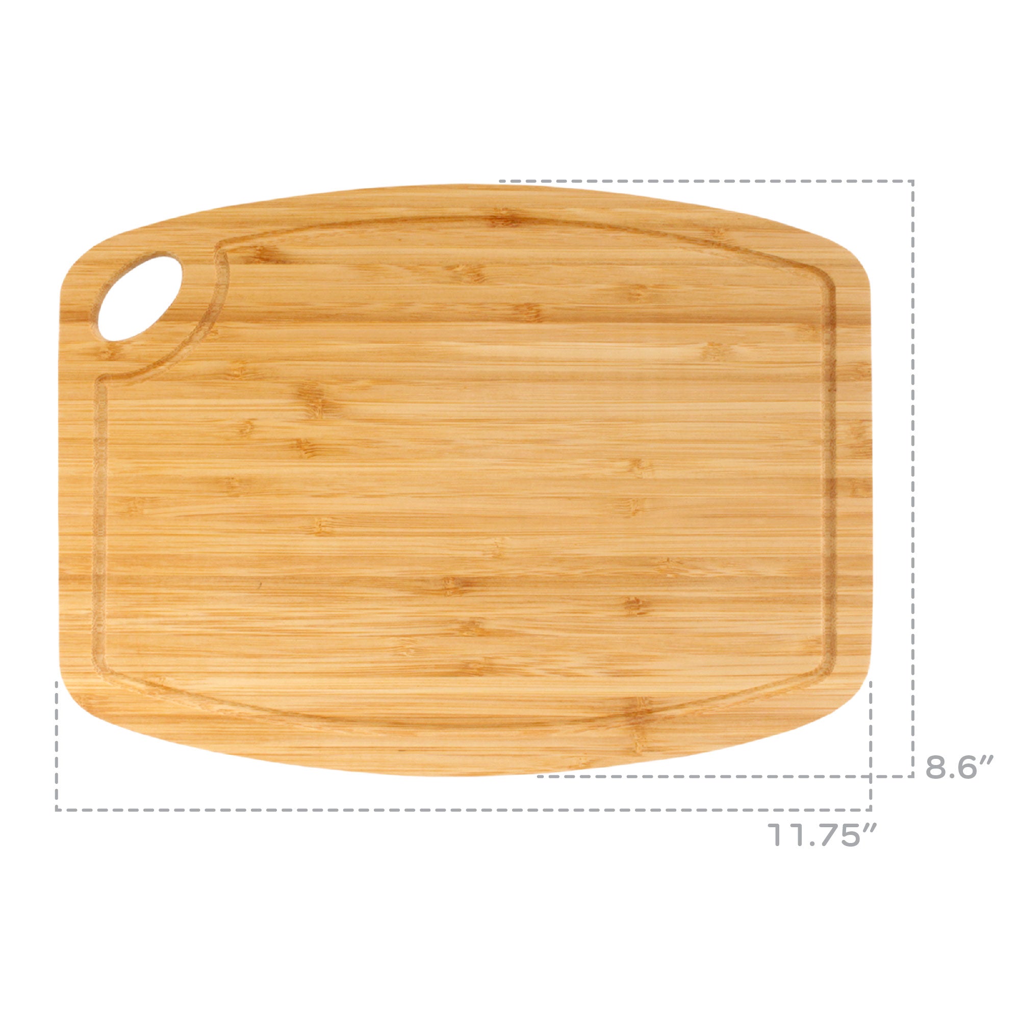 Vertical Cut Bamboo Cutting Board with Hanging Hole 11.75" x 8.63" x 0.40"/0.75" - Image 2