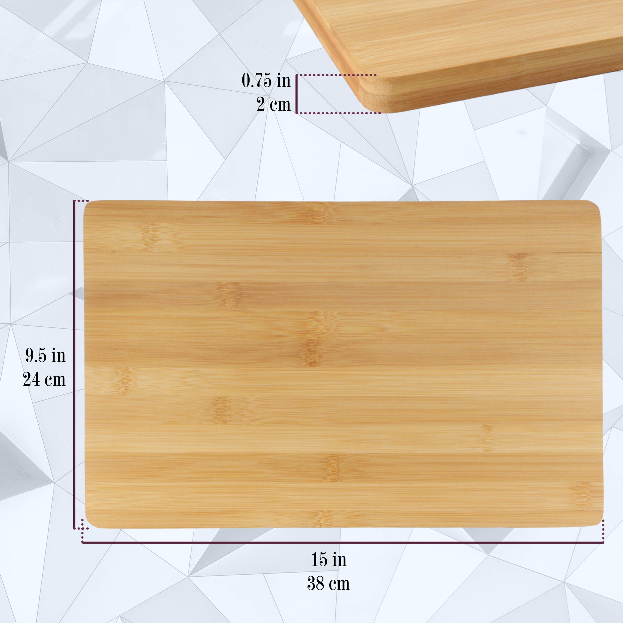 Bamboo Cutting Boards 15" x 9.5" x 0.75" - 3 Styles - Image 2