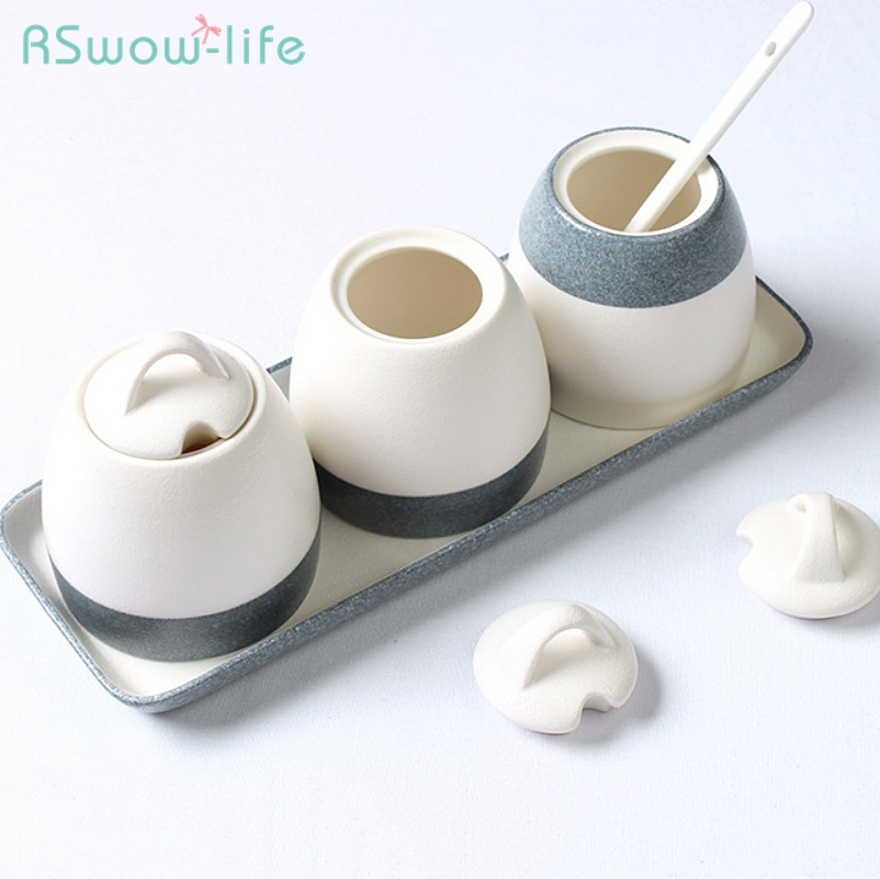 Ceramic Seasoning Pot Set Seasoning Bottle Countertop Chili Vinegar Soy Sauce Seasoning Pot - Image 6