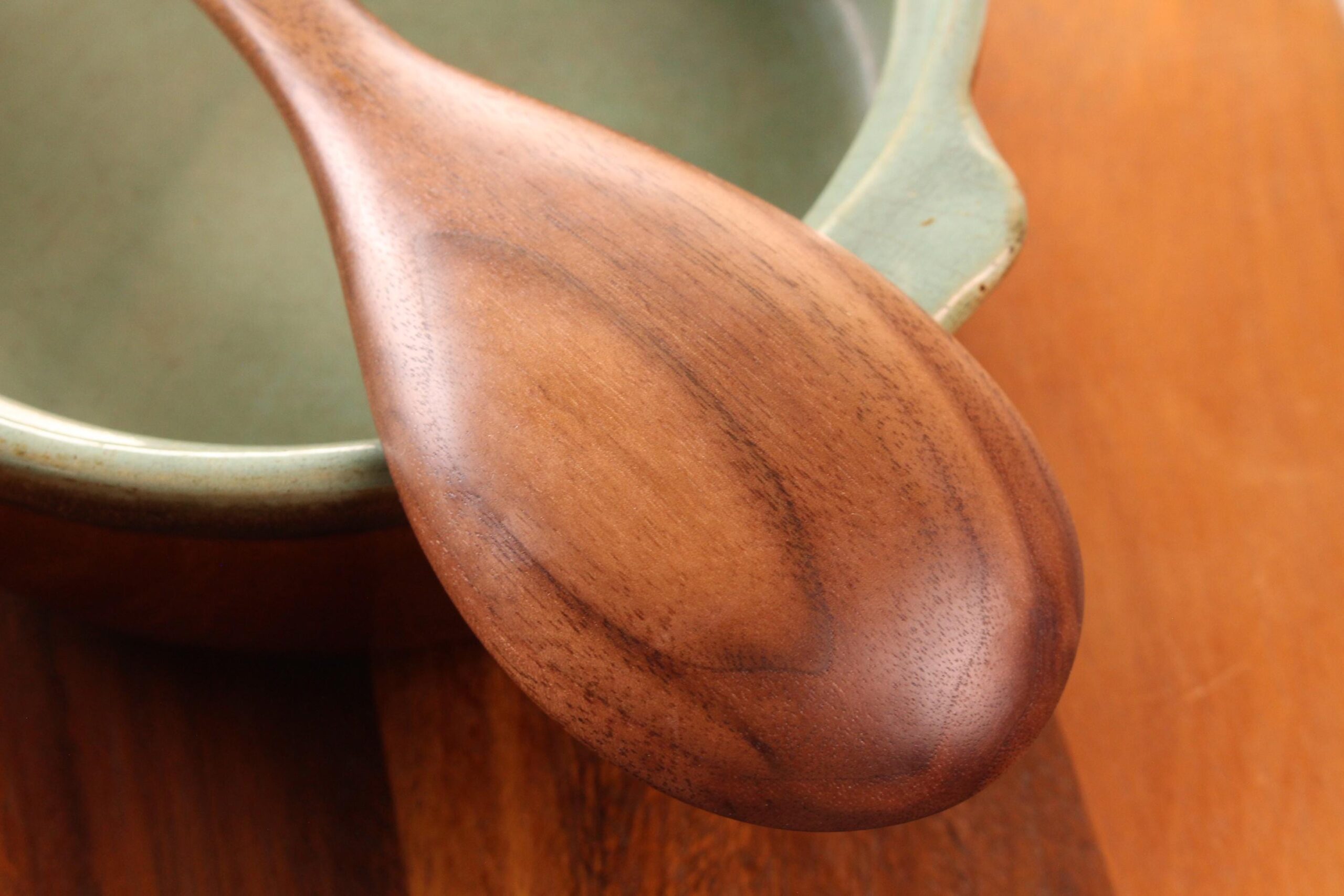 Large handmade wooden stirring spoon kitchen utensil carved from Walnut wood - Image 6