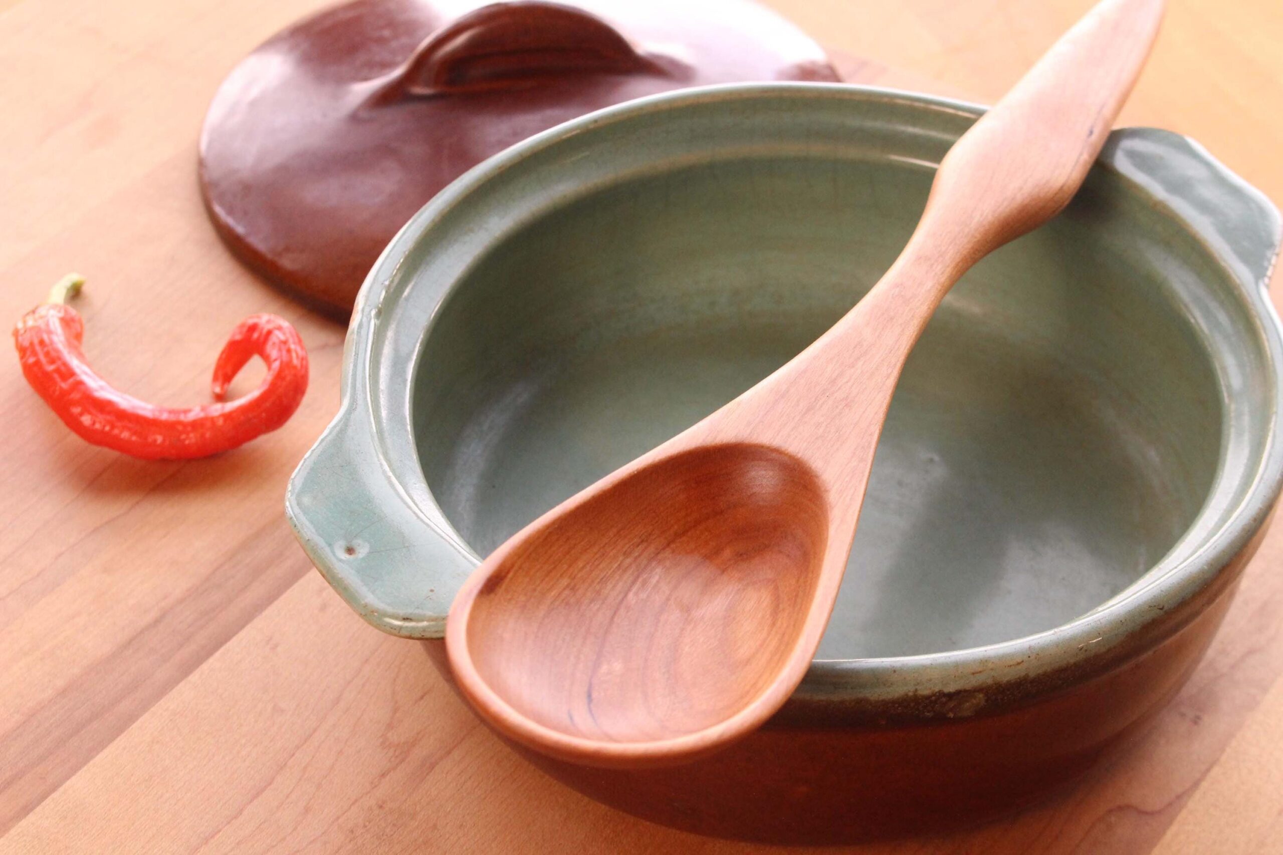 Handmade treenware wooden ergonomic spoon for stirring and serving - Image 6
