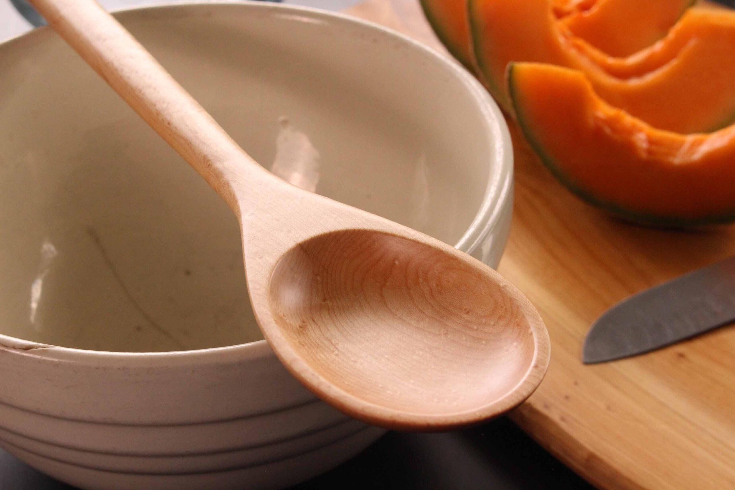 Large handmade wooden stirring spoon kitchen utensil carved from Walnut wood - Image 7