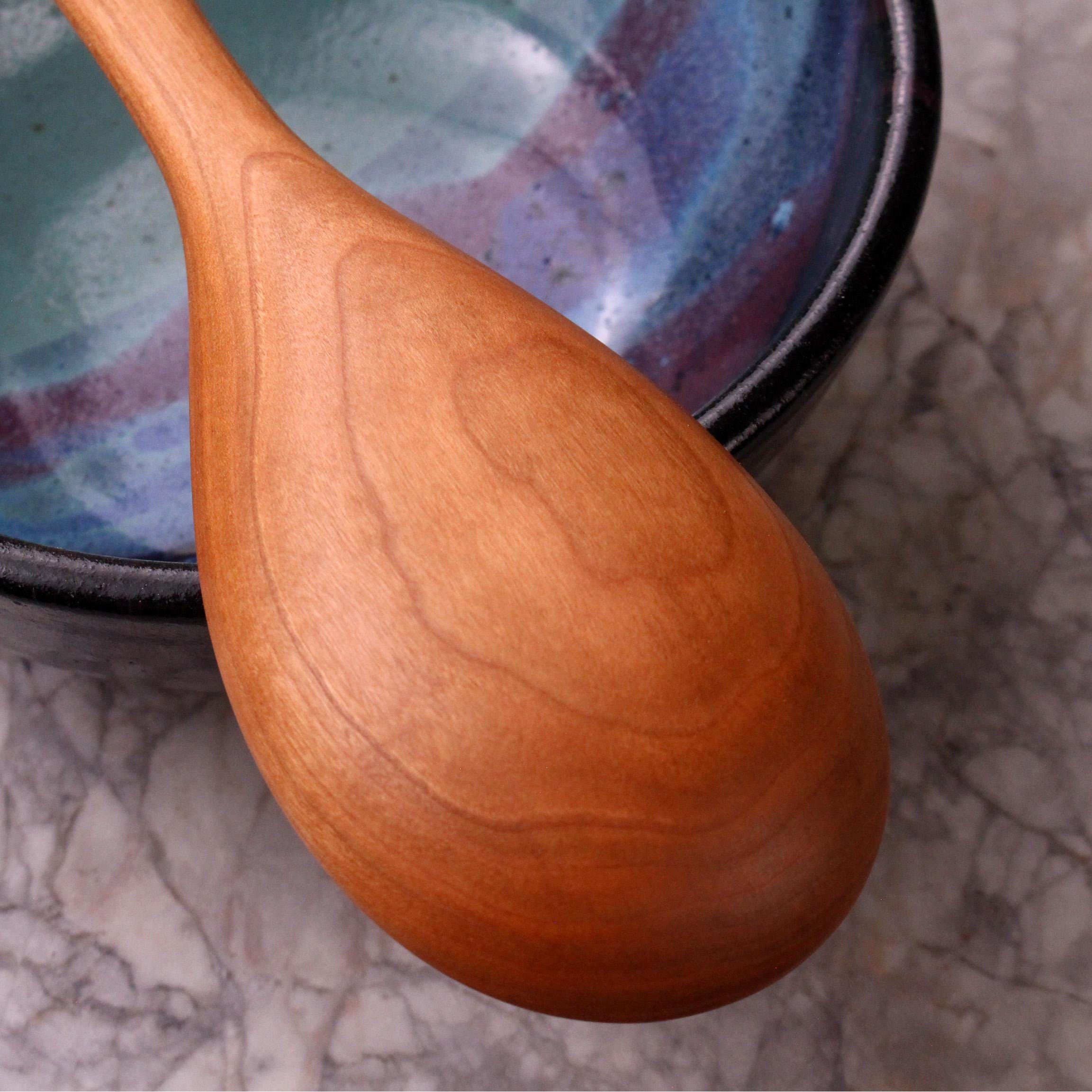 Handmade heirloom quality wooden stirring and mixing spoon hand hand-carved from Cherry wood, Maple wood, and Walnut wood. - Image 5