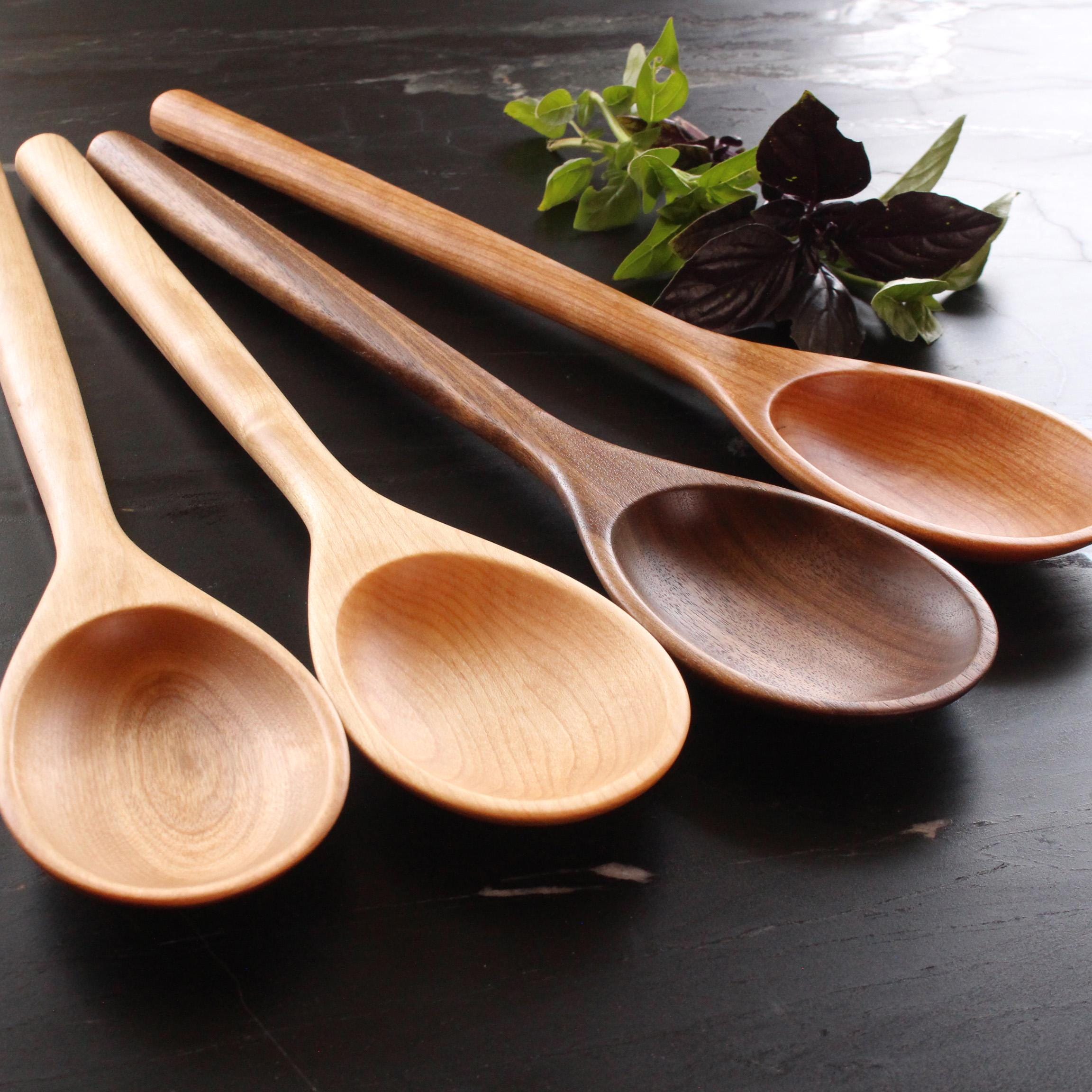 Large handmade wooden stirring spoon kitchen utensil carved from Walnut wood - Image 8