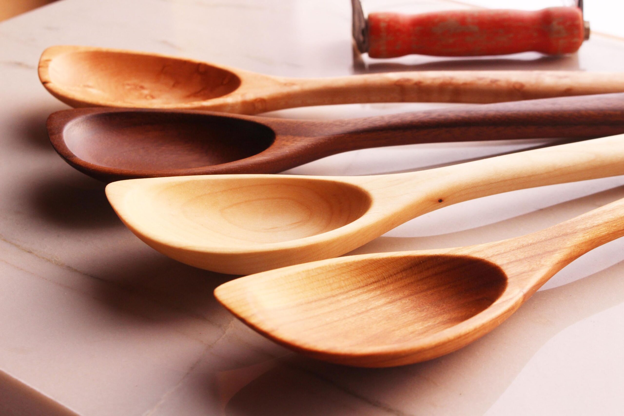 Handmade wooden spatula spoon carved from Cherry, Walnut, Maple, or Bird's Eye Maple - Image 2