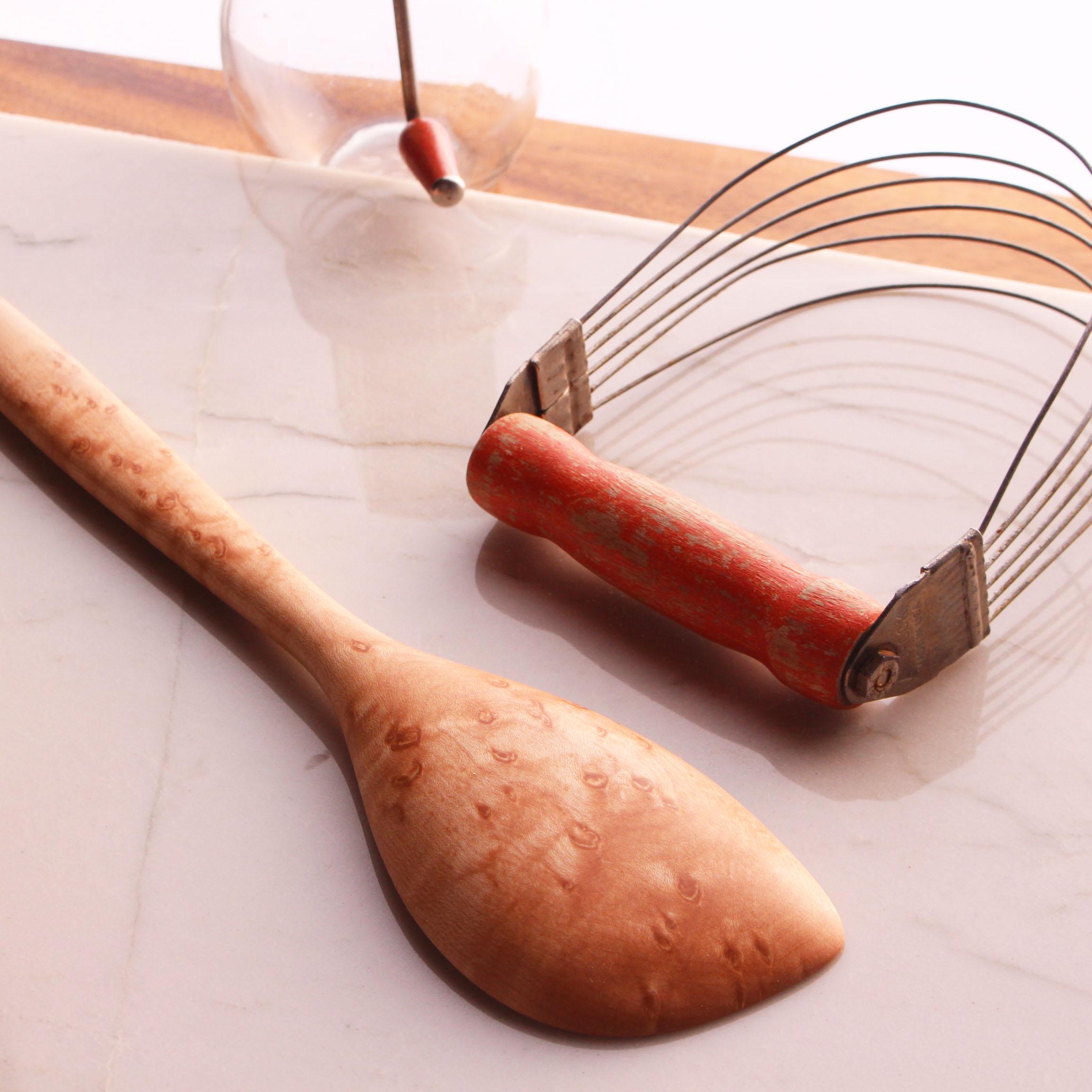Handmade wooden spatula spoon carved from Cherry, Walnut, Maple, or Bird's Eye Maple - Image 5