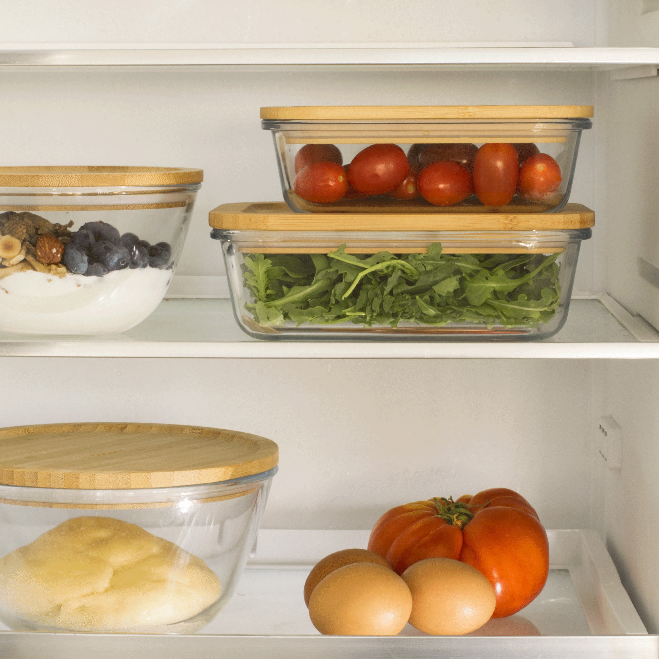 Rectangular Glass Container With Bamboo Lid 1500 ml - Image 4