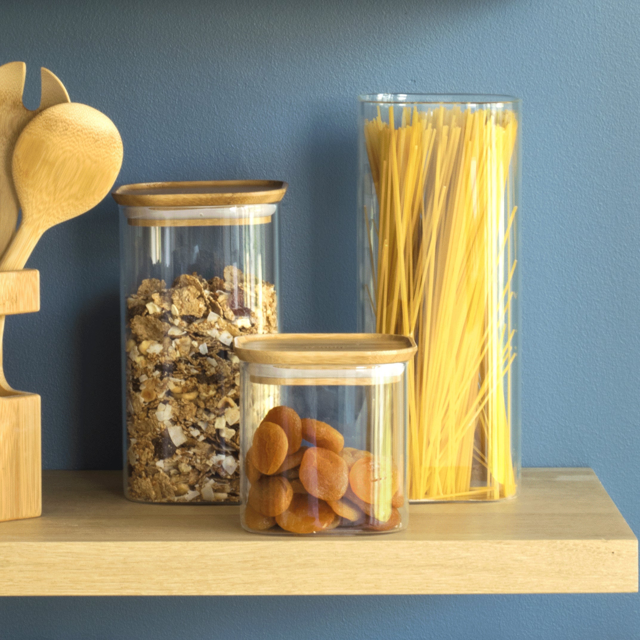 Glass Storage Canister With Bamboo Lid 1.4 Litre