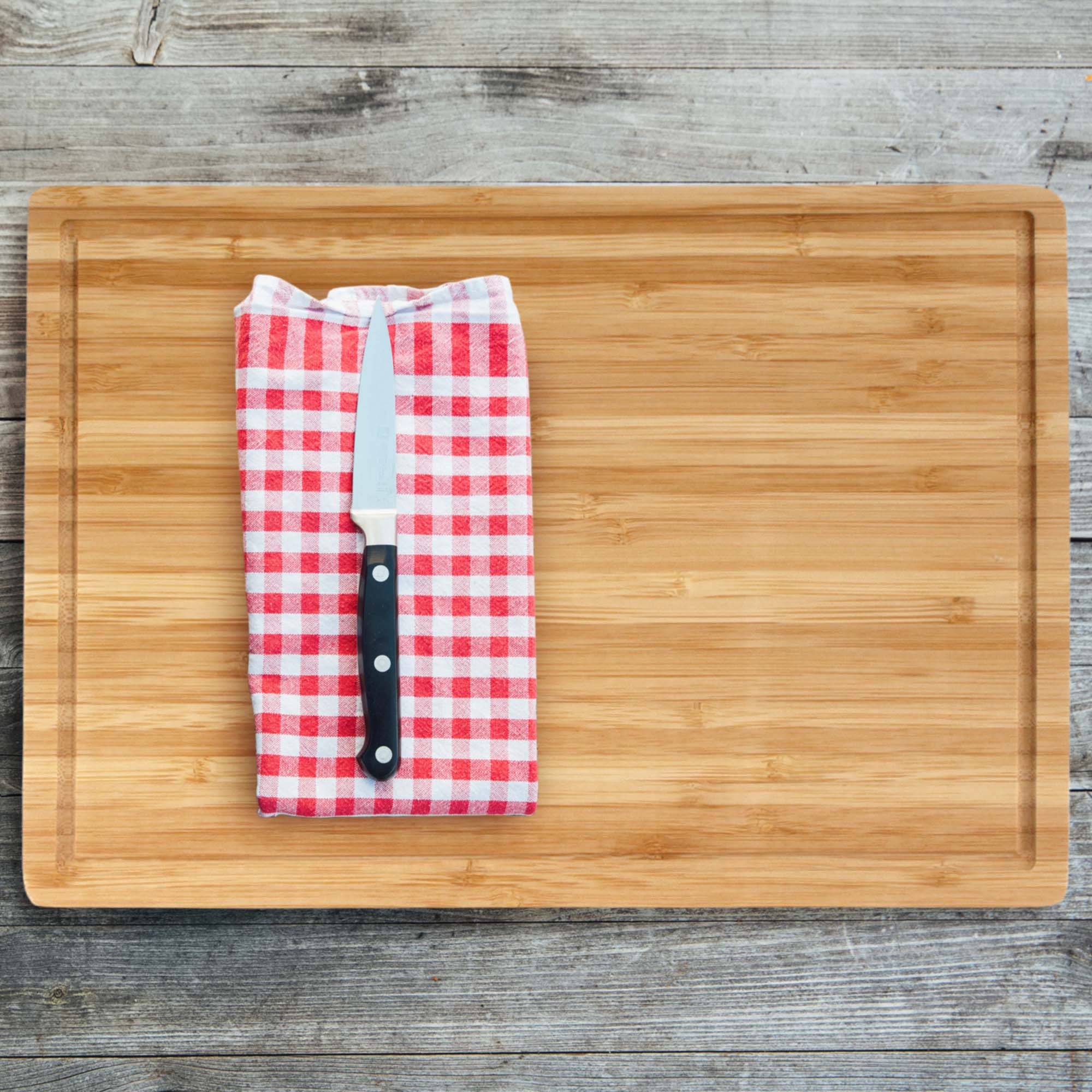 Flat Grooved Thin Bamboo Cutting Board 13" x 9" x 0.4" - Image 2